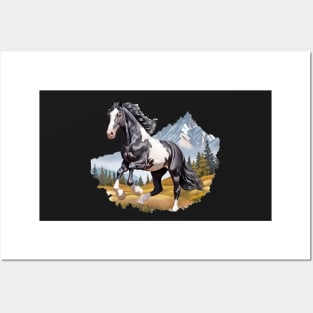 Paint or Pinto Horse Mustang Sticker Posters and Art